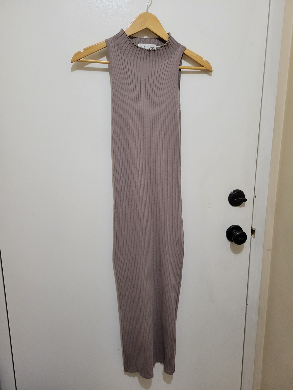 Petal & Pup Ribbed Sleeveless Maxi Dress - Mauve Taupe